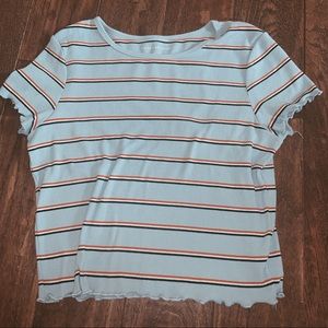 american eagle blue striped tee